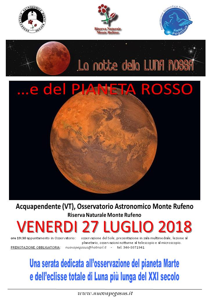 La notte della Luna & del Pianeta Rosso